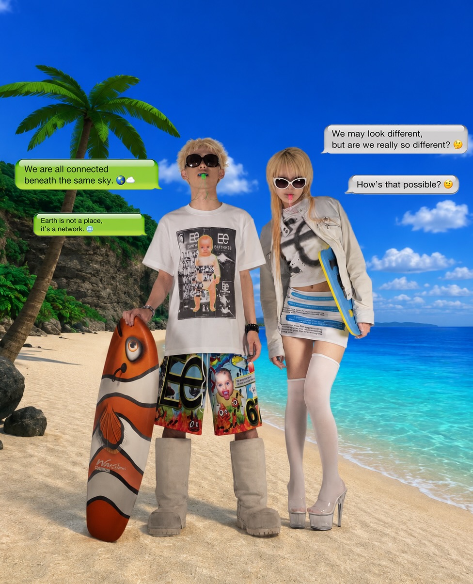 服飾学生クリエイター Shimon.とKokoИaによるブランド「Earthweb」が始動 渋谷でポップアップを開催